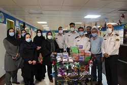 عیادت رئیس آموزش پلیس راهور تهران بزرگ و هیئت همراه از بیماران مرکز طبی کودکان